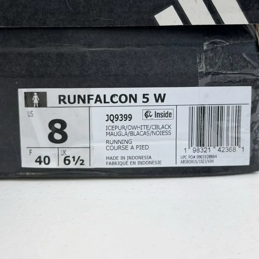 adidas Runfalcon 5 W Women’s US 8 Ice Purple White Black Running Shoes JQ9399